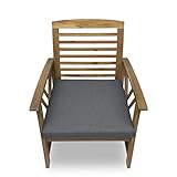 chilly pilley Stuhlkissen Gartenkissen Gartenstühle Stuhlauflage Stuhlpolster Sitzkissen Abnembar Bezug Mit Reißverschluss Auflage Set Garten Kissen (4X 50x50x5, Grau)