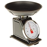 MACOSA SA79726 Küchenwaage retro mit Wiegeschüssel mechanische Haushaltswaage bis 3 Kg vintage Design Lebensmittelwaage Küche zum Backen & Kochen