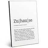 ARTFAVES® Worterklärung Zuhause | Definition Bild schwarz-Weiss als Geschenk | Holzschild mit Spruch zum Thema Familie/Zuhause/Liebe