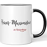 JUNIWORDS Tasse, Heiner-Maximilian, der Unbarmherzige, Schwarz (5242314)