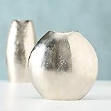 Vase Flaire, H 22,00 cm, Aluminium, silber, 2er Set