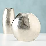 Vase Flaire, H 22,00 cm, Aluminium, silber, 2er Set