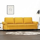 Tidyard 3 Sitzer Sofa Loungesofa Schlafsofa Sofabett Polstersofa Couch Lounge Stoffsofa Sitzmöbel Wohnzimmer Gelb 180 cm Samt