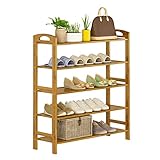 IMYOGI Schuhregal, Organizer, Regal, Bambus-Schuhregal, 50 cm breit, Hausschuhe-Regal, Aufbewahrung, Pflanzenständer, multifunktional, freistehend, platzsparend, tragbarer Griff