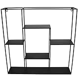 MINOUMI Regal Metall Schwarz Wandregal Industrial dekoregal (Schwarz - Finn)