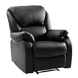 Wyxy Relaxsessel Fernsehsessel Tilt Sofa Push Back Sessel für Home Wohnzimmer Lounge Gaming Cinema High-Back (Schwarz)