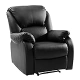 Wyxy Relaxsessel Fernsehsessel Tilt Sofa Push Back Sessel für Home Wohnzimmer Lounge Gaming Cinema High-Back (Schwarz)