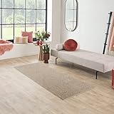 Carpet Studio Santa Fe Teppich Läufer Beige, Läufer Flur 67x180cm, Kurzflor Teppiche, Küchenläufer, Wohnzimmerteppich, Bettvorleger Schlafzimmer