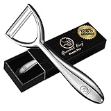Gourmet Easy Premium Sparschäler aus Edelstahl für Obst & Gemüse l Schäler mit ultrascharfer Klinge geeignet als Kartoffelschäler & Spargelschäler mit ergonomischem & rutschfestem Griff