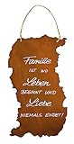 Metallschild Liebe Familie 0745-76 Edelrost Rost Metall 73 x 30 cm Spruchtafel Schild Gartenschild Dekoschild Rostschild Tafel Spruch Türschild Deko Wand
