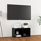 Home Furniture TV-Schrank, Hochglanz, 72 x 35 x 36,5 cm, Schwarz