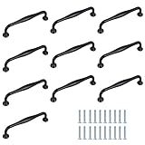 KJLEEN 10 Stück Türgriffe Küche 128mm Schwarz Küchengriffe Aluminiumlegierung Möbelgriff Stangengriff Schrank Griffe für Küchenschränke Kleiderschrank Tür Schublade Möbel