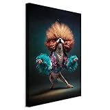murando Akustikbild Hund lustig Bilder 80x120 cm Akustikschaum Hochleistungsschallabsorber Schallschutz 1 tlg Wandbild Raumakustik Schalldämmung 70's Tanz g-H-10023-b-b