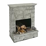 Loberon® Kaminkonsole Villeurbanne, Eisen, H/B/T ca. 95/85/39 cm, grau