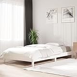RONGQI Stapelbett, Bett, Familienbett, Bettgestell, Bettrahmen, Bed Frame, Weiß 90x200 cm Massivholz Kiefer