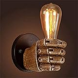 HORKEY led wandleuchte innen, wandlampe vintage, faust wandlampe, für Schlafzimmer Wohnzimmer Treppenhaus Flur, Sockel E27 (ohne Glühbirne) (Rechte Hand)