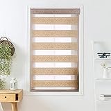 KGUDYS Doppelrollo Custom, Horizontale Tag & Nacht Vorhänge, Doppelte Stoffverdunkelung, Freier Anschlag Raumverdunkelung Jalousien, 40-140cm Breit, Rollos Für Fenster Und Tür,100x200cm/39.4x78.7in