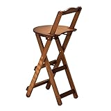 Klappstuhl Küche Holz Barhocker Mit Lehne Klapphocker Bambus Barhocker Klappbar Mit Fußstütze Sitzhocker Klappbar Platzsparend Hochstuhl Klappbar Für Hausbar Café Küche Gewicht Kapazität 90kg ( Color