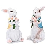RMENGZHOUXI Osterhase, Mikro-Landschaftsfigur, Miniatur-Harz, niedliche Hasenfigur, Partyzubehör, Frohe Ostern, Dekoration