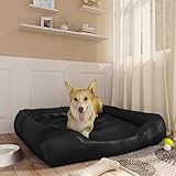 Kuscheliger, Flauschiger Hundeplatz, Katzenbett waschbar Flauschiges Hundebett Hundebett Dunkelblau 80x68x23 cm Kunstleder Hunde Hundekissen Flauschig Hundekörbchen Hundesofa