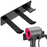 YOUGRIDDA Haartrocknerhalter Kabelhalter Haartrockner Halterung Ohne Bohren, 304 Edelstahl, Matte Finish, Wand Befestigtes Fönhalter-Gestell (Schwarz)