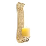 Regal Lösung Wand Leuchte Kerzenhalter, Gold Hohl Geschnitzt Exquisite Details Metall Wand Kerzenhalter für Schlafzimmer und Büro