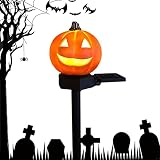 Kürbis-Gartenleuchten | Garten-Solarleuchten für den Außenbereich dekorativ – Halloween-Wegbeleuchtung, Gartenpfähle, Rasenhof-Ornament