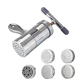 Manuelle Nudelmaschine, Nudelmaschine aus Edelstahl, Mini Manueller Nudelhersteller, Nudelteigmaschine, Pasta Maschine, Nudelpressmaschine, Manuelle Nudel Presse für Frische Pasta, Spaghetti
