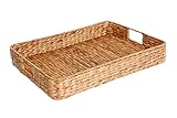 Tablett Serviertablett Tischkorb Korb Wasserhyazinthe natur groß 'Tim' - 8 x 50 x 40 cm