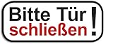 Aufkleber Bitte Tür schließen! Hinweis Warn Schild 9x4cm, schwarz/weiß/rot Made in Germany by MBS-SIGNS