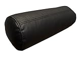 Quattro Meble Schwarz Echt Leder Nackenrolle Nackenkissen Lederkissen Sofa Dekokissen Rindsleder Kissen Kopfstützen Kopfkissen Durchmesser 15cm (45cm x D-15cm)