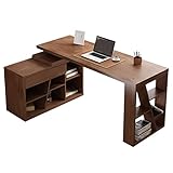 Computer Tisch Multifunktionaler Arbeitszimmer Schreibtisch Home Office Pc. Schreibtisch-Laptop-Workstation mit Bücherregal und drehbarem Schließfach Modern Luxusstudie Schreibtisch Arbeitstisch (Col