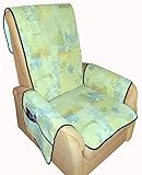 Sesselschoner Sesselauflage Sesselbezug Schoner Überwurf Auflage beige Gemustert