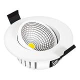 linovum LED Einbaustrahler ATOA 360° schwenkbar Wasserschutz IP65 mit 3-Farbmodi CCT, dimmbar in weiß rund 6W für 230V