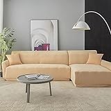 IMYOGI Hochelastischer Sofabezug, Spandex-Stretch-Sofabezug mit rutschfestem Schaumstoff, waschbarer Möbelschutz mit 1 Kissenbezug – gelb – 1 Sitzer (90–130 cm)