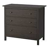 Ikea HEMNES Kommode mit 3 Schubladen, 108x96 cm, schwarz-braun