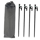 YARNOW 1 Set Camping-Platten-Set Outdoor-Camping-Zelt Outdoor-Zubehör Metall-Erdnägel Stahl-Sand-Heringe Zelt-Spikes Zelt-Heringe Aufbewahrungstasche Holzpfahl Metall Schwarzer