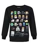 Minecraft Boys Jumper Kinder Sprites Creeper Pig Black Sweatshirt Sweater 9-10 Jahre