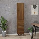 FAMIROSA Highboard Braun Eichen-Optik 34,5x34x180 cm Holzwerkstoff-5275