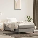 JUNZAI Boxspringbett, Bettgestell, Betten, Schlafbett, Jugendbett, Bed Frame, Schlafzimmer Bett, Betten Für Teenager, Hellgrau 80x200 cm Samt