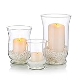 Glaskerzenhalter 1 Set (3 Stück) Hurricane Candleholder Mehrfach verwendbar für Säule, Votiv, Teelicht, schwimmende Kerze, Blumenvase, Terrarium Pflanzgefäß Hochzeit Mittelstücke Home Decoration