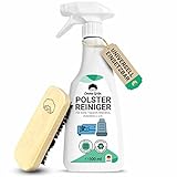 Emma Grün® Polsterreiniger für Sofa, Couch & Autositze 1x500ml [inkl. Polsterbürste] - Nachhaltig & Anti Geruch - Couch & Sofa Reiniger - Auto Innenraum Reiniger - Polsterreinigung Autositze, Sofa