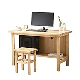 FAANAS Moderner Heimbüro-Schreibtisch mit Regal, Computer oder Laptop-Computertisch Massivholz Studie Schreibtisch Arbeitstisch, 47 Inch