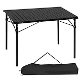 WOLTU Alu Tisch Campingtisch Buffettisch 104x69x70cm(LxBxH) zusammenklappbar und tragbar Reisetisch, hohe Tragfähigkeit und Stabilität, Schwarz CPT8134sz