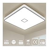 Öuesen Deckenlampe LED Deckenleuchte Badezimmer Lampe 24W 2050LM IP44 Wasserdicht 4000K Neutralweiß Modern Led Leuchte Quadrat Lampe Decke für Schlafzimmer Bad Küche Esszimmer Wohnzimmer Balkon Flur