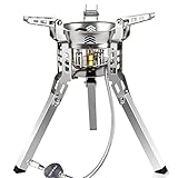 Winddichter Mini-Campingkocher | Ultraleichter, winddichter Brenner mit hoher Leistung 6800 W | Mehrstufiger Feuerleistungsregelung Stabiler Standfuß Windfester Lagerkocher Povanjer