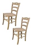 t m c s Tommychairs - 2er Set Stühle Cuore für Küche und Esszimmer, robuste Struktur aus poliertem Buchenholz, unbehandelt und 100% natürlich, Sitzfläche aus poliertem Holz