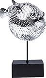Kare 37369 Design Dekofigur Blowfish, silbernes Accessoire in Form eines Kugelfisches, auffällige und niedliche Dekoration Figur in Chrom, (H/B/T) 29 x 24 x 16 cm, Silber