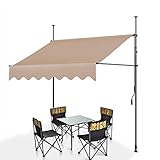 Einziehbare Markise Wasserdicht, Manuell Verstellbare Balkon Markise, Langlebiger Markisen für Den Garten (Color : A, Size : 250CM/98.4IN)