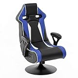 Wohnling® Soundchair in Blau-Weiß-Schwarz mit Bluetooth | Racing Musiksessel eingebaute Lautsprechern | Multimediasessel Gamer | 1.1 Soundsystem - Subwoofer | Music Sessel Rocker Chair